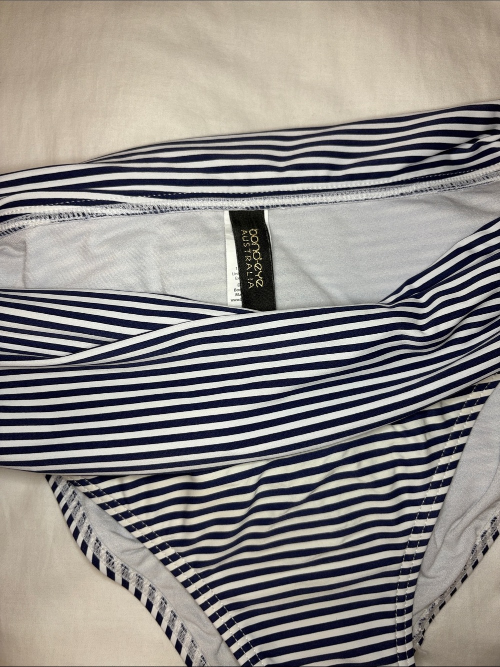 bond-eye Bikini Bottom Navy White Stripe  *flaw